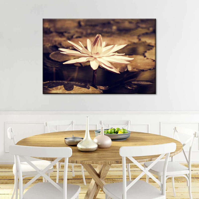 Sepia Lotus Flower Wall Art