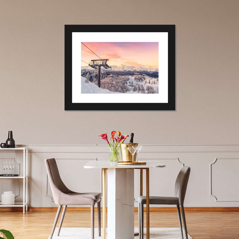 Skiing On Snowy Mountain Wall Art