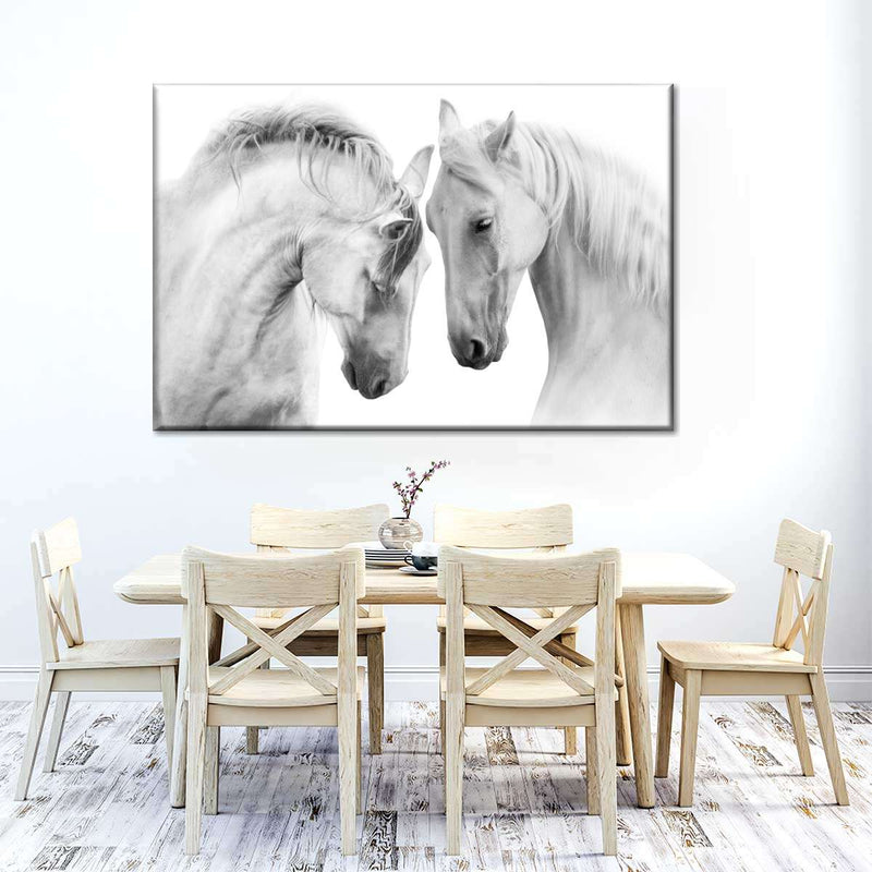 White Horse Couple Wall Art