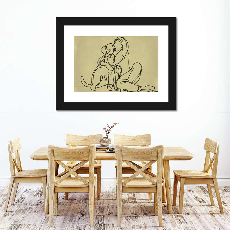 Woman Loving Dog Wall Art