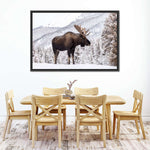 Snowy Moose Wall Art