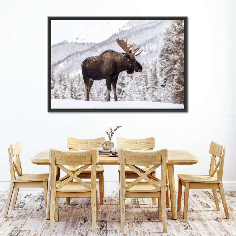 Snowy Moose Wall Art