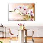 Orchid Flowers On Water Wall Art