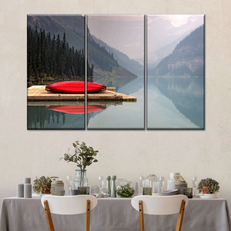 Mountain Lake Kayak Wall Art