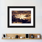 Sepia Lotus Flower Wall Art