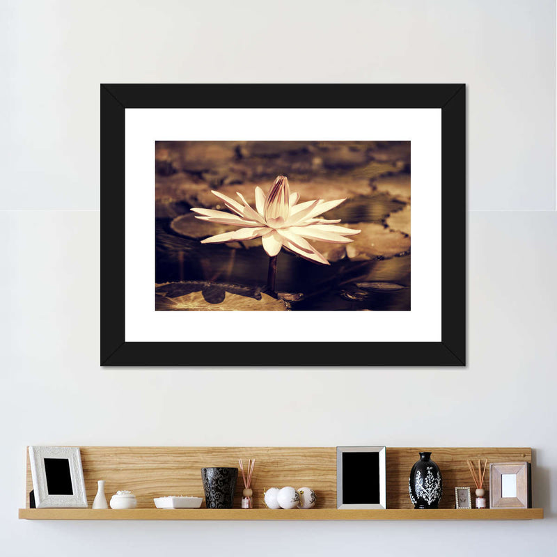 Sepia Lotus Flower Wall Art