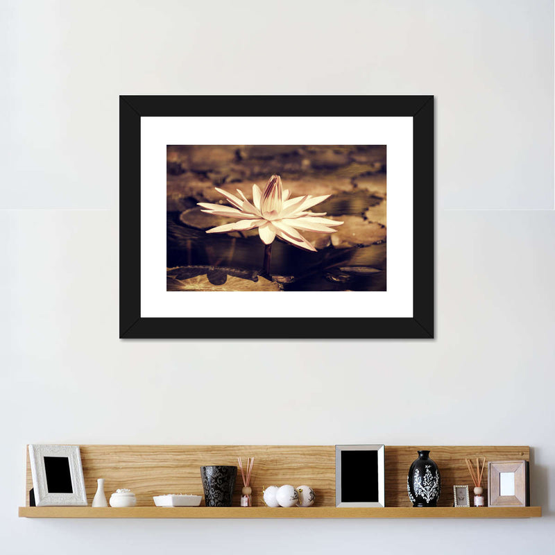 Sepia Lotus Flower Wall Art