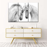 White Horse Couple Wall Art