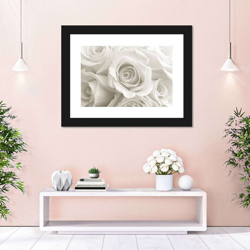 Pure White Roses Wall Art