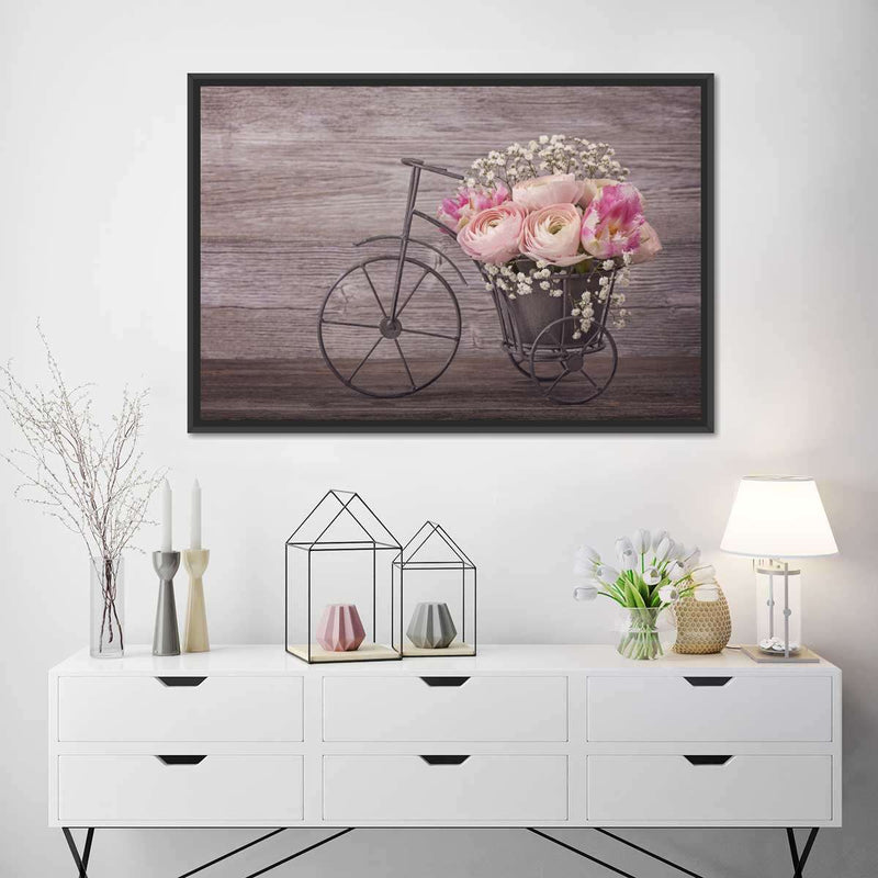 Ranunculus Bicycle Vase Wall Art