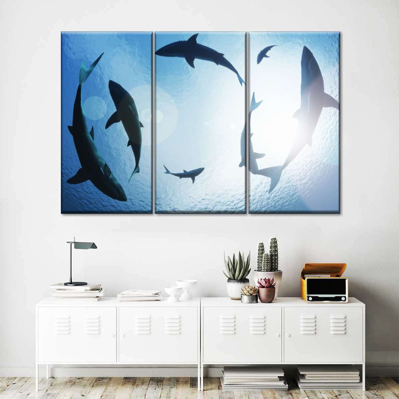 School Of Sharks Wall Art