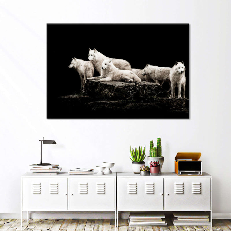 White Wolves Wall Art