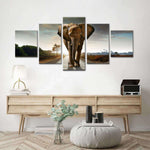 Walking Lone Elephant Wall Art