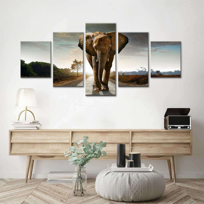 Walking Lone Elephant Wall Art