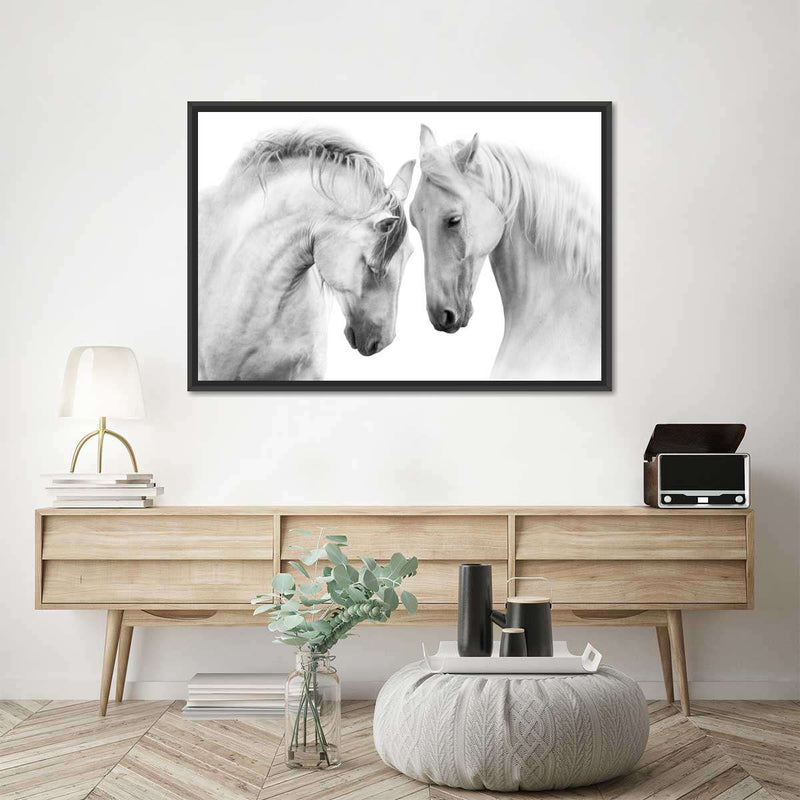 White Horse Couple Wall Art