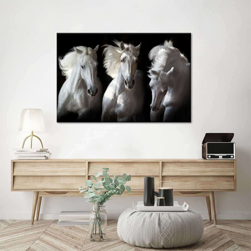 Three White Horses Wall Art