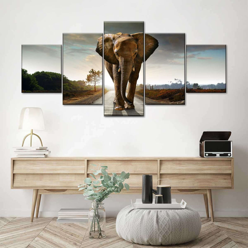 Walking Lone Elephant Wall Art