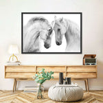 White Horse Couple Wall Art