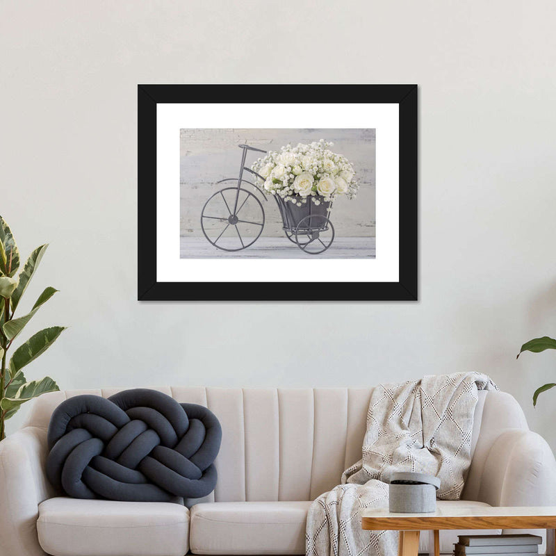 White Rose Bouquet Wall Art