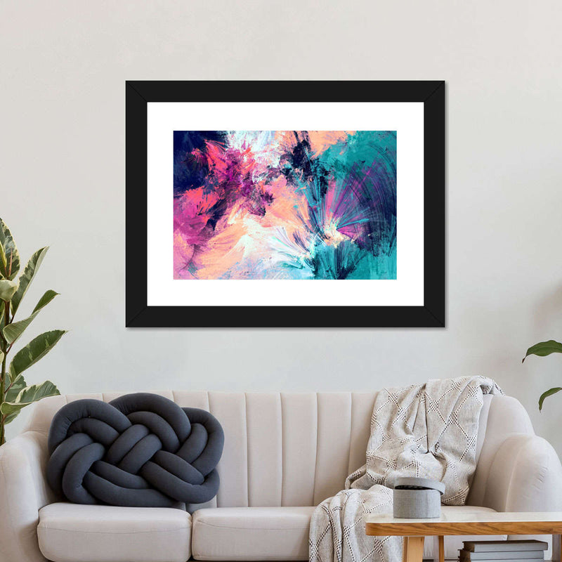 Pink And Blue Abstract Wall Art