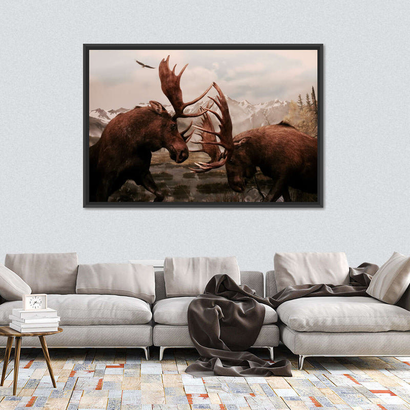 Moose Battle Wall Art