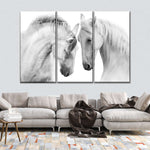 White Horse Couple Wall Art