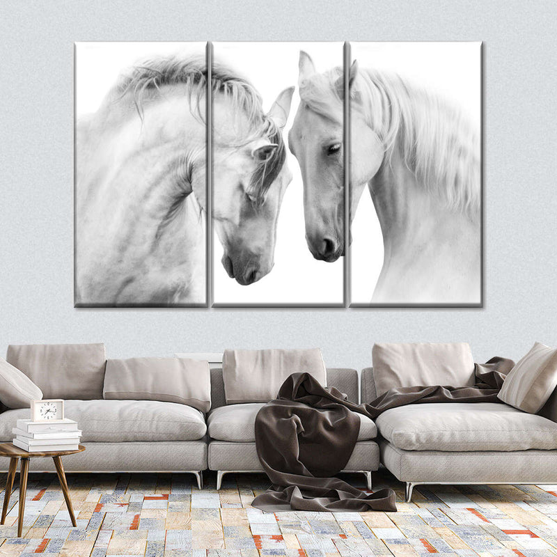 White Horse Couple Wall Art