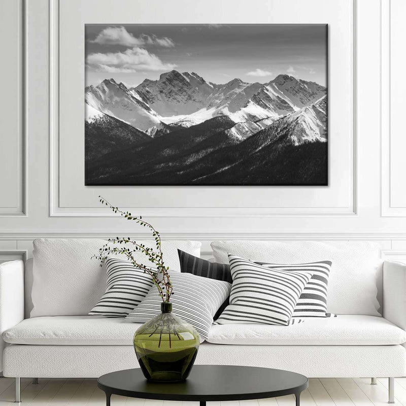 Monochrome Rocky Mountains Wall Art