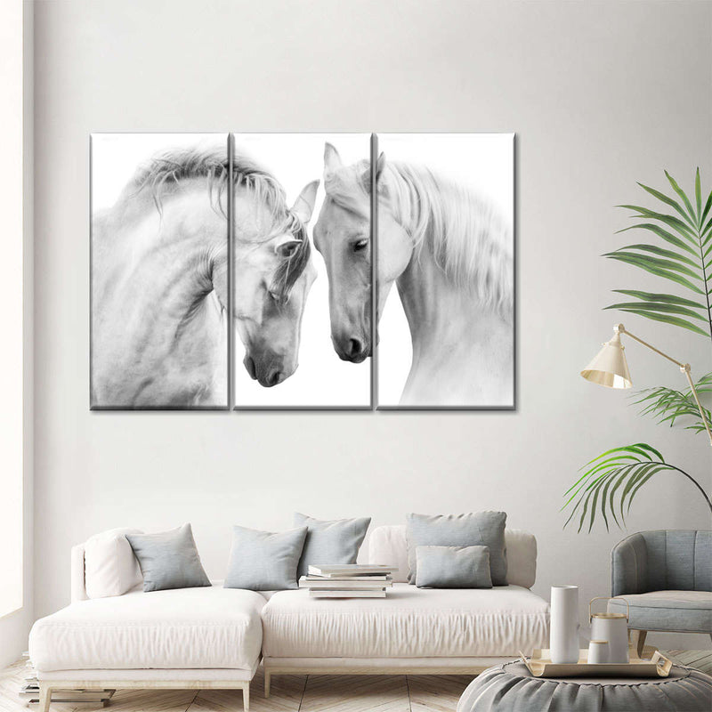White Horse Couple Wall Art