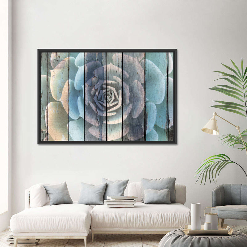 Rustic Blooming Succulent Wall Art