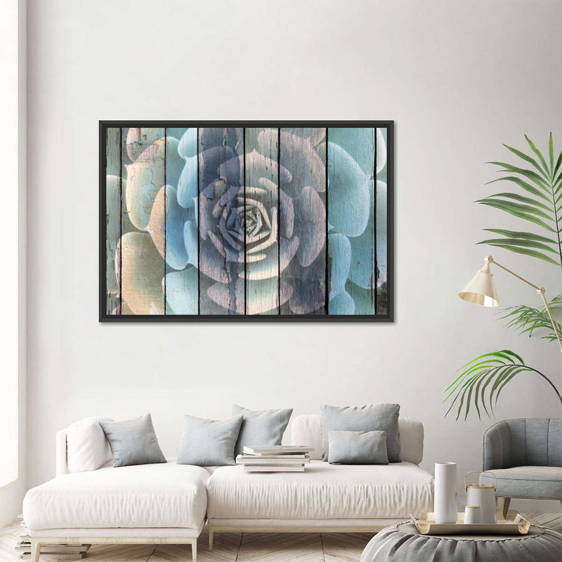 Rustic Blooming Succulent Wall Art