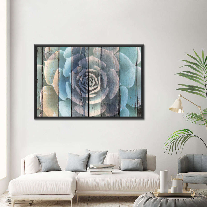 Rustic Blooming Succulent Wall Art