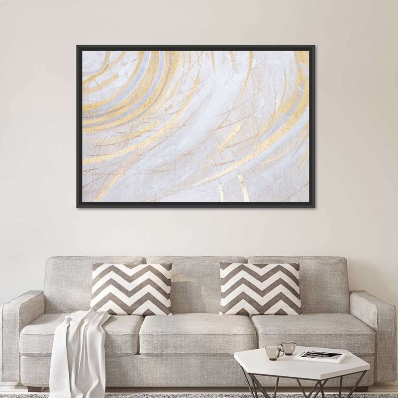White And Gold Abstract Wall Art
