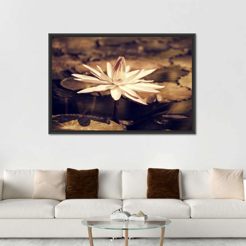 Sepia Lotus Flower Wall Art