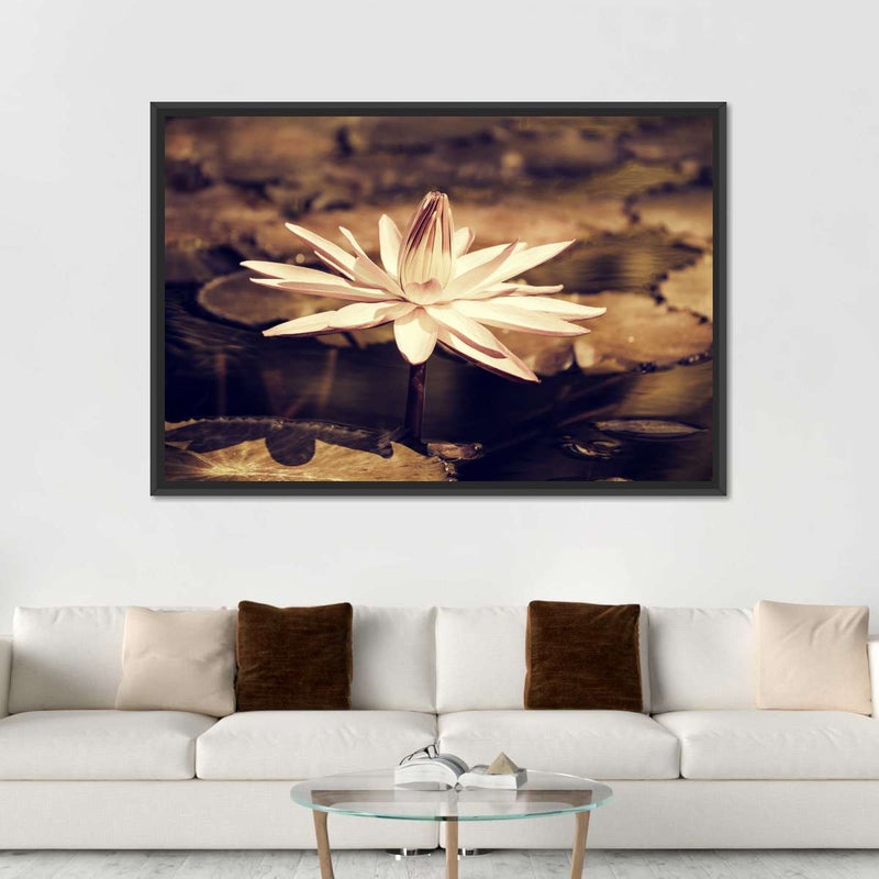 Sepia Lotus Flower Wall Art