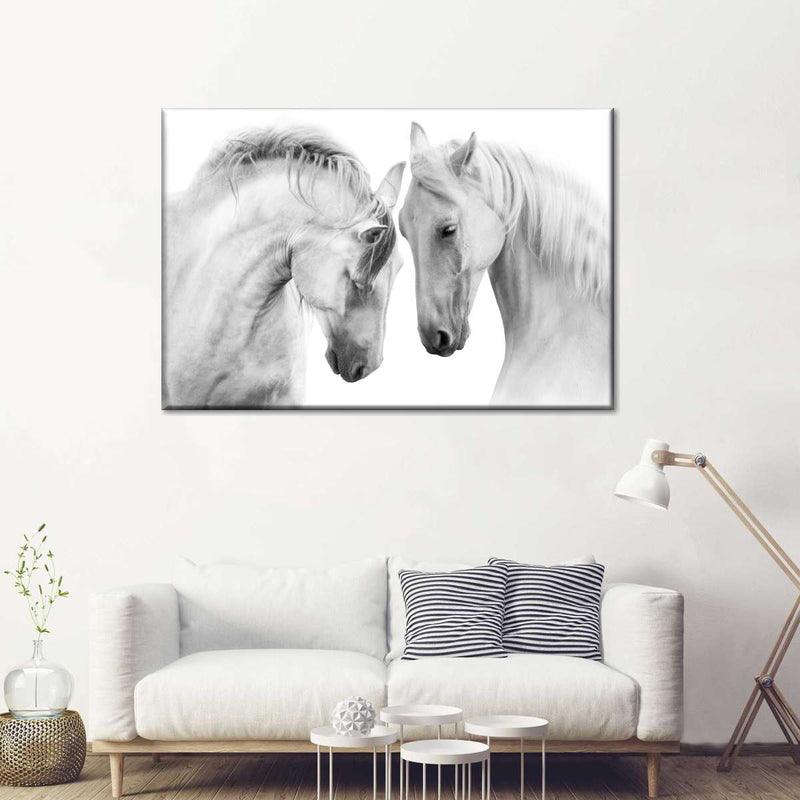 White Horse Couple Wall Art