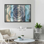 Rustic Blooming Succulent Wall Art