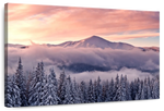 Snowy Mountain At Sunset Wall Art