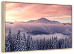 Snowy Mountain At Sunset Wall Art