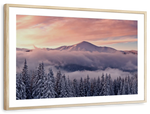 Snowy Mountain At Sunset Wall Art