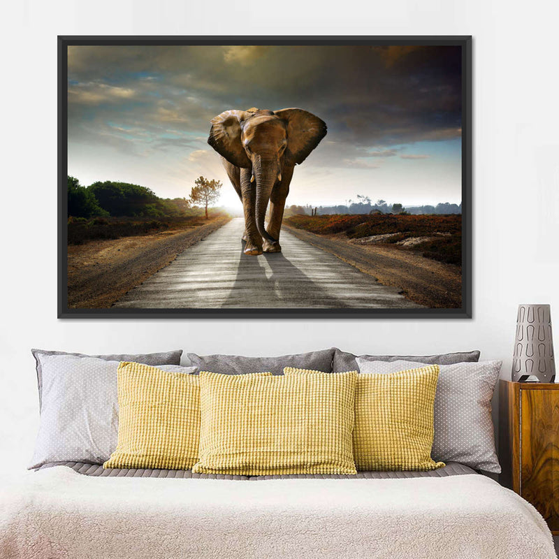 Walking Lone Elephant Wall Art
