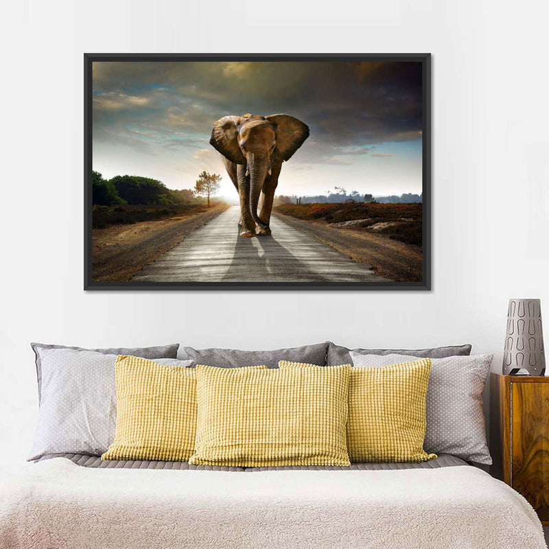 Walking Lone Elephant Wall Art