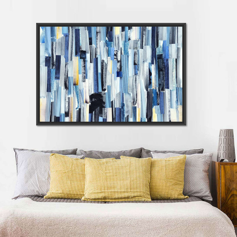 Striped Blue Abstract Wall Art