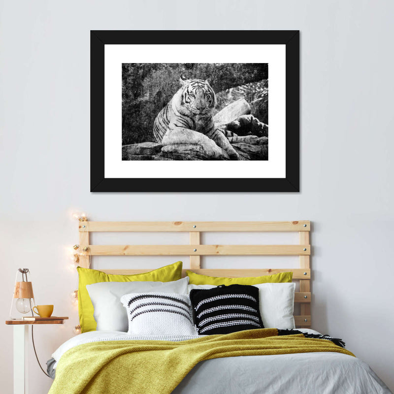 Textured White Tiger Wall Art