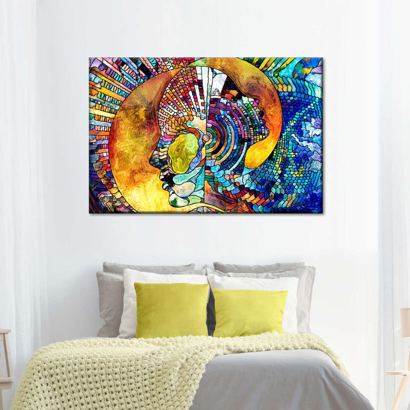 Stained Glass Abstract Figure Wall Art