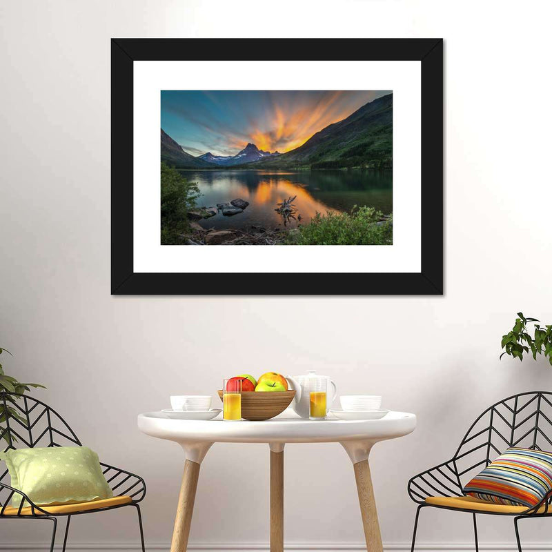 Swiftcurrent Sunset Lake Wall Art
