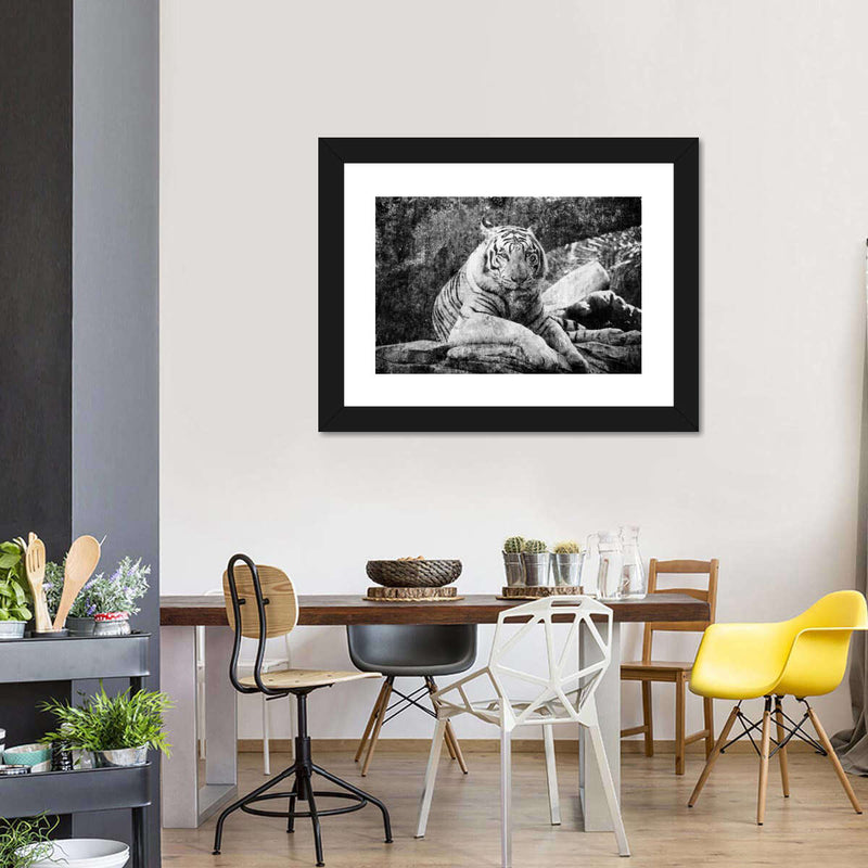 Textured White Tiger Wall Art