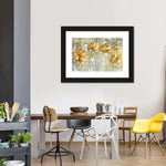 Large Golden Flowers Wall Art