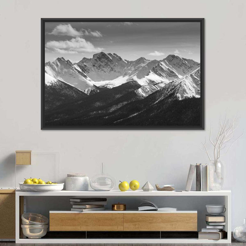 Monochrome Rocky Mountains Wall Art