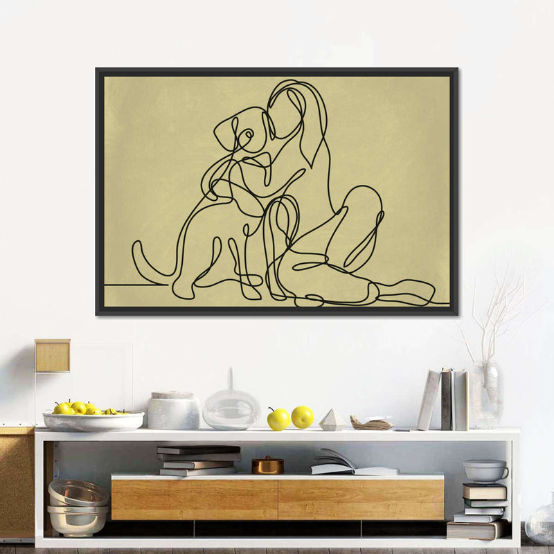 Woman Loving Dog Wall Art